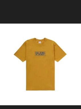 Supreme Mustard Crewneck Tee with Centered Logo